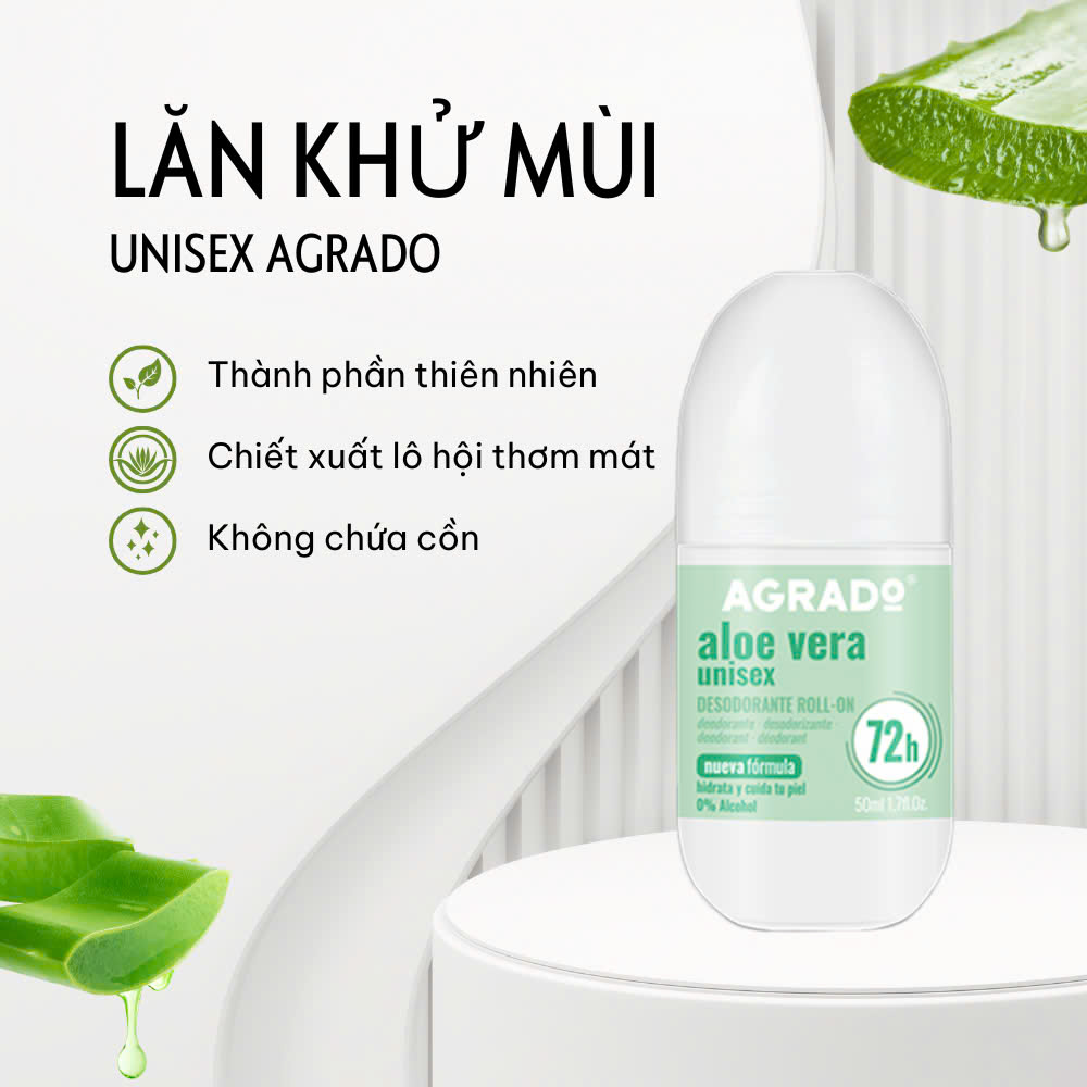 Lăn khử mùi Agrado Unisex – Không cần lo lắng về mồ hôi hay mùi cơ thể