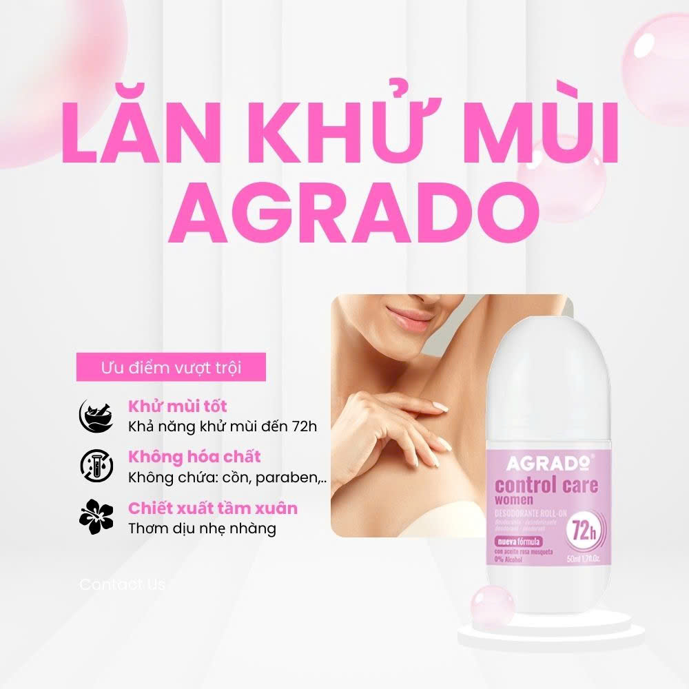 Lăn khử mùi Agrado dành cho nữ – người bạn đồng hành giúp bạn luôn rạng rỡ và thoải mái suốt cả ngày dài