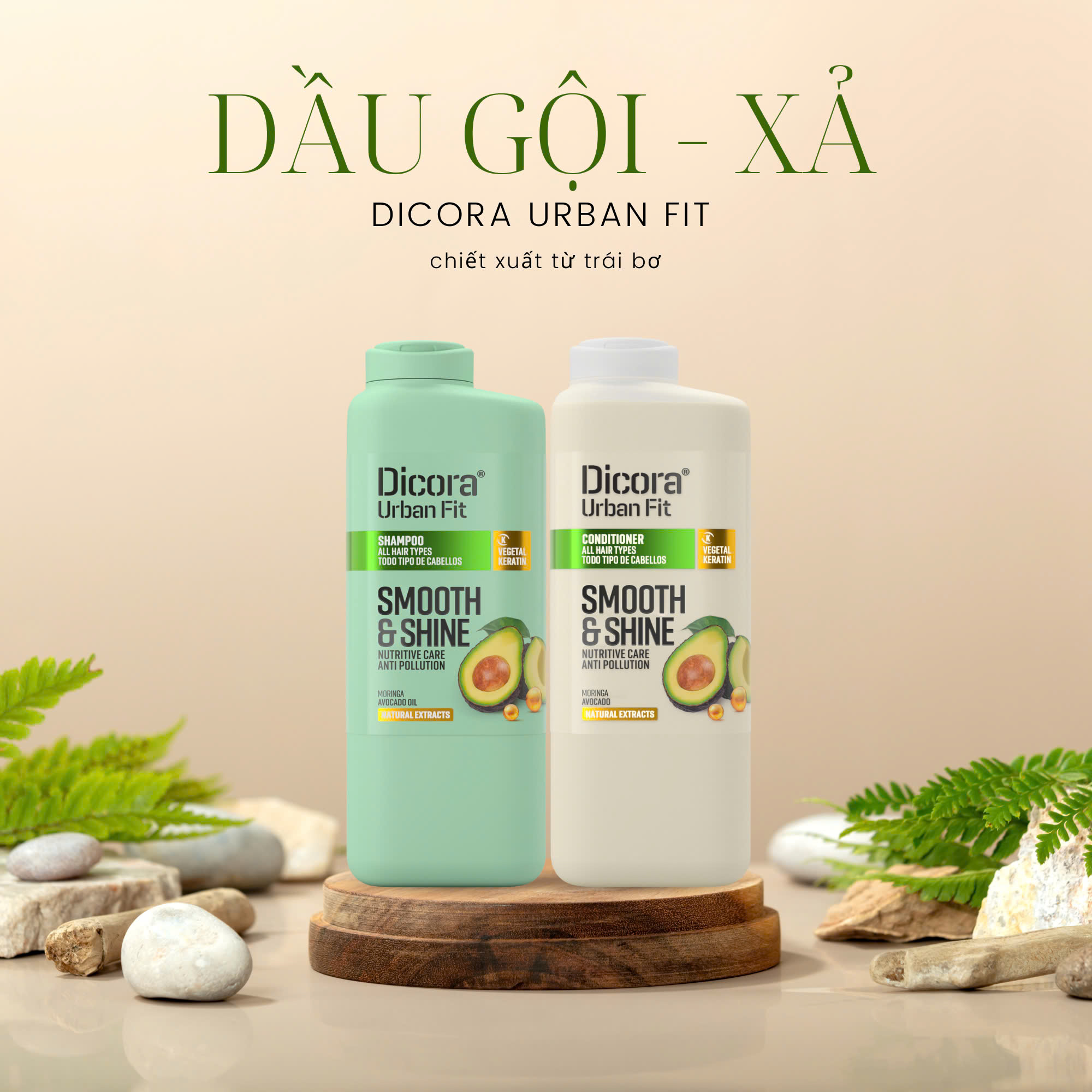 Combo Dầu Gội – Xả Dicora Urban Fit Avocado – giải pháp chăm sóc tóc toàn diện từ thiên nhiên